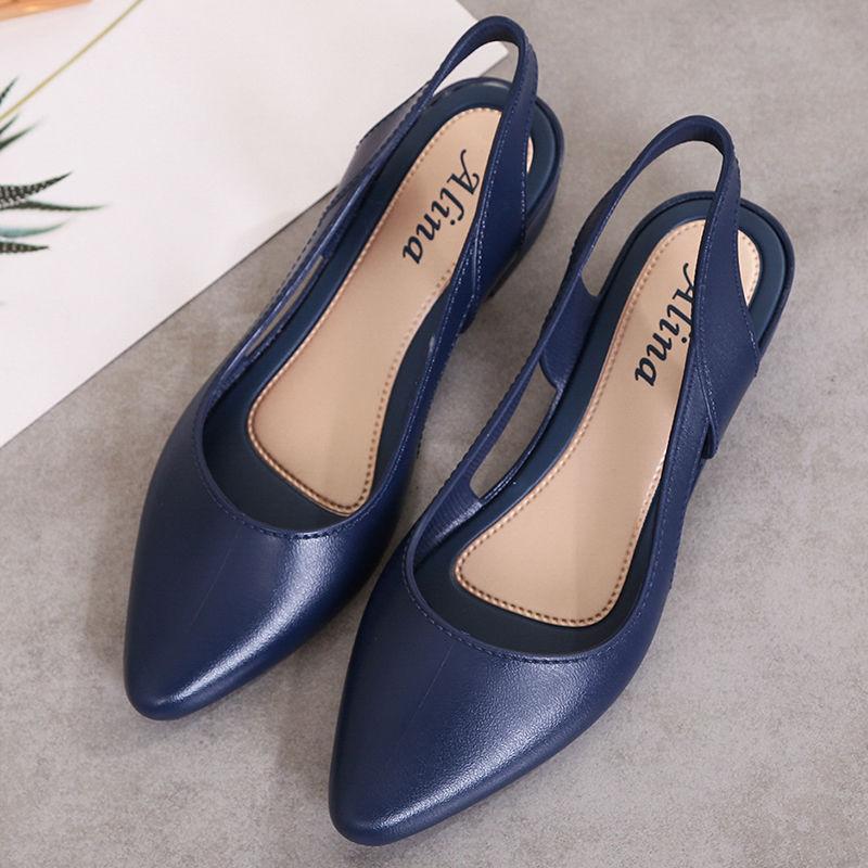 Новые модные женские летние повседневные сандалии на толстом каблуке, водонепроницаемые женские сандалии, резиновые однотонные женские сандалии