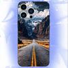 Чехол для телефона с пейзажем дороги на заснеженной горе Для iPhone 17,16,15,14,13,12,Pro,Max,Plus,E,SE4,Air,Mini Черный Мягкий Бокс