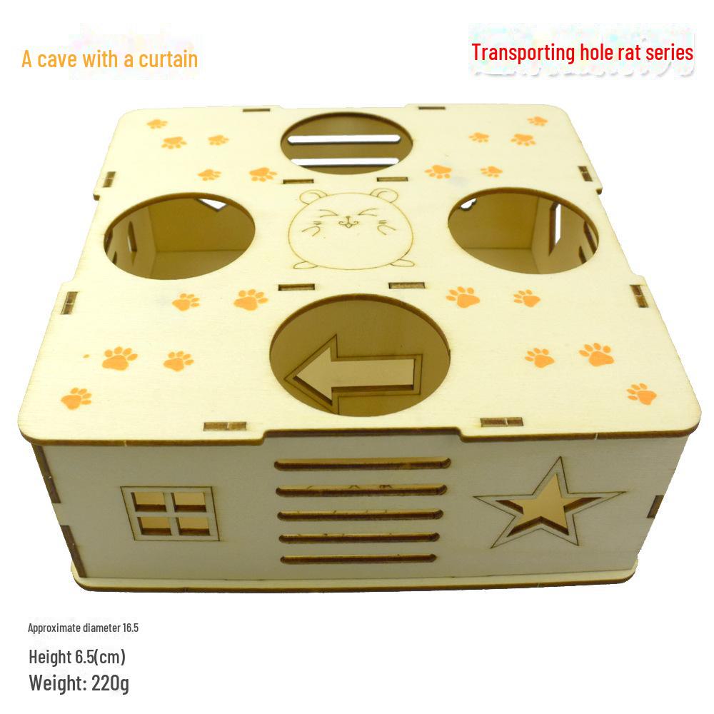 Solid Wood Hamster Play Tunnel: Sports Track, Climbing Stairs, Shelter & Fitness Platform.