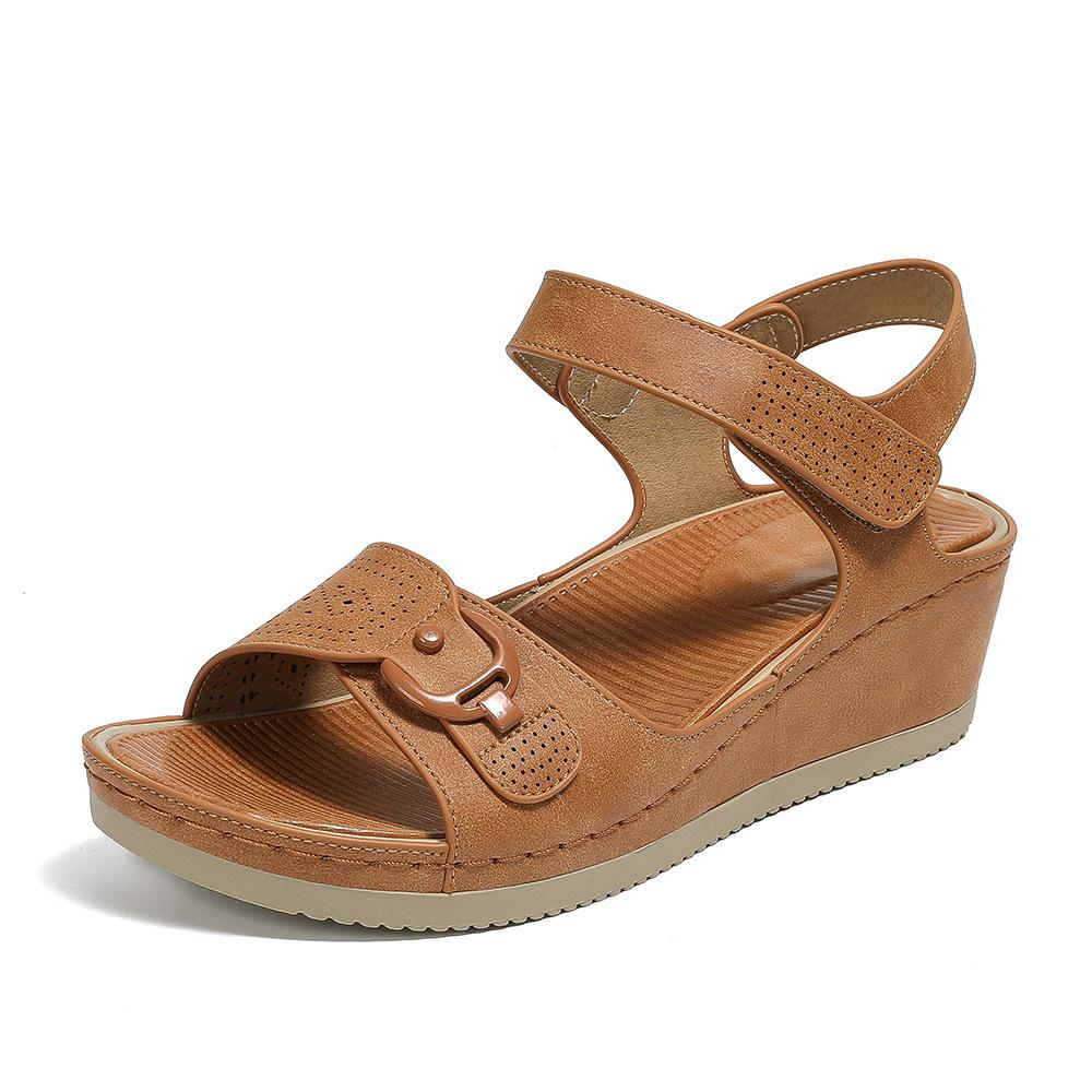 Новые летние сандалии на нескользящей подошве, женские, на танкетке и платформе, женская обувь