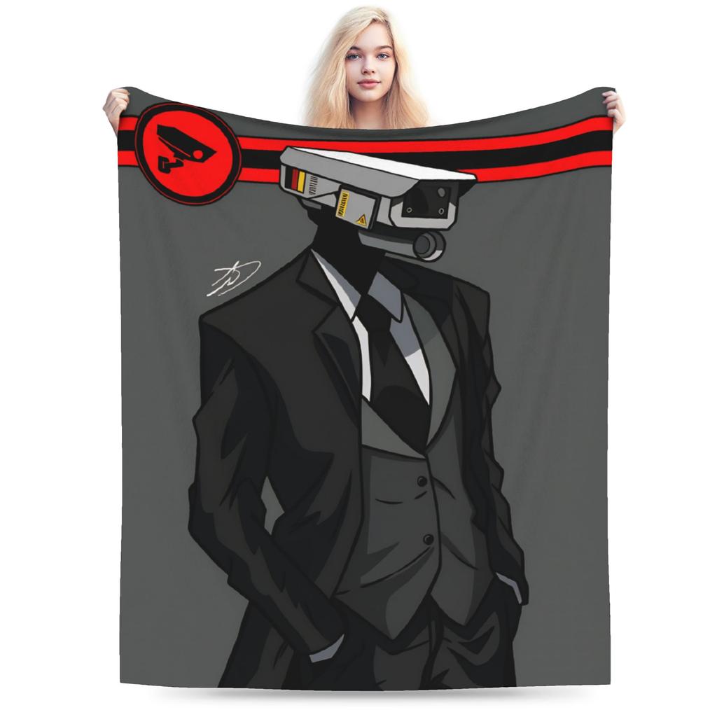 Dark Titan Speakerman Skibidi Toilet Blanket Quality Warm Soft Throw Blanket Winter Boy Girl Home Decor Funny Bedspread