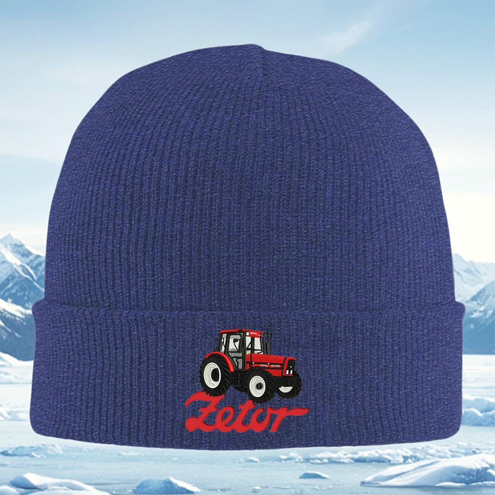 Red tractor black tires white wheels Men Women Unisex Knitted Hat Beanie Pullover Cap Winter Thermal Warm Christmas Outdoor Cycl