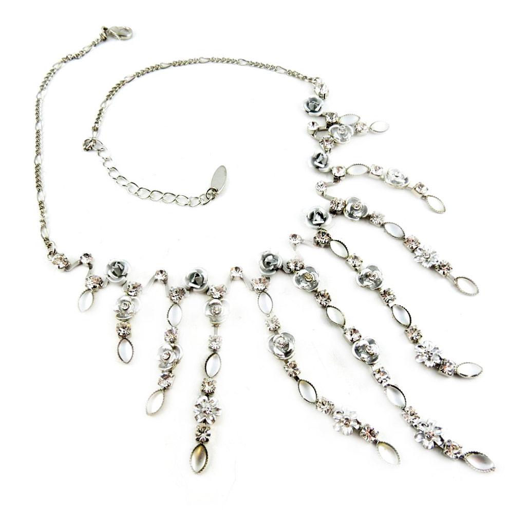 Les Trésors De Lily [E1182] — Дизайнерское колье Rayonnante, белый, серый