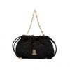 Calende Handbag In Black Lame Women's