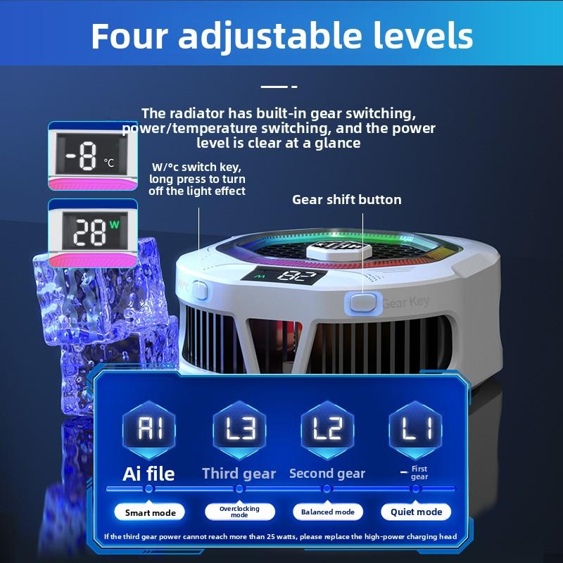New Kirin II TH12 Magnetic Semiconductor Phone Cooler with AI Temp Control, Freezes to Ice for Live Streaming