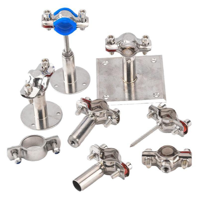 304 Stainless Steel Adjustable Pipe Clamp with Expansion Base