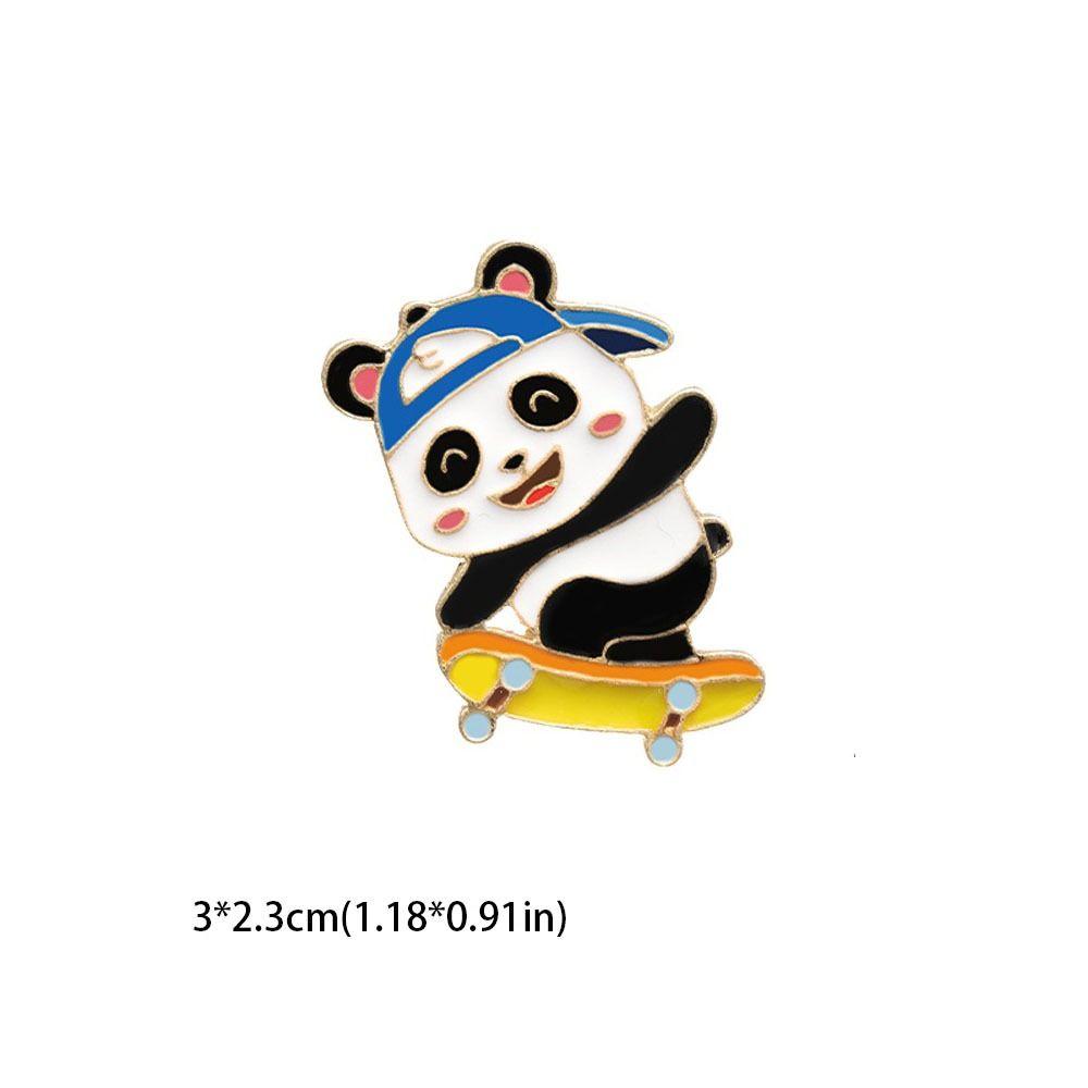 Enamel Giant Panda Zinc Zinc Alloy Brooch Oil Dripping  Cute   Kids