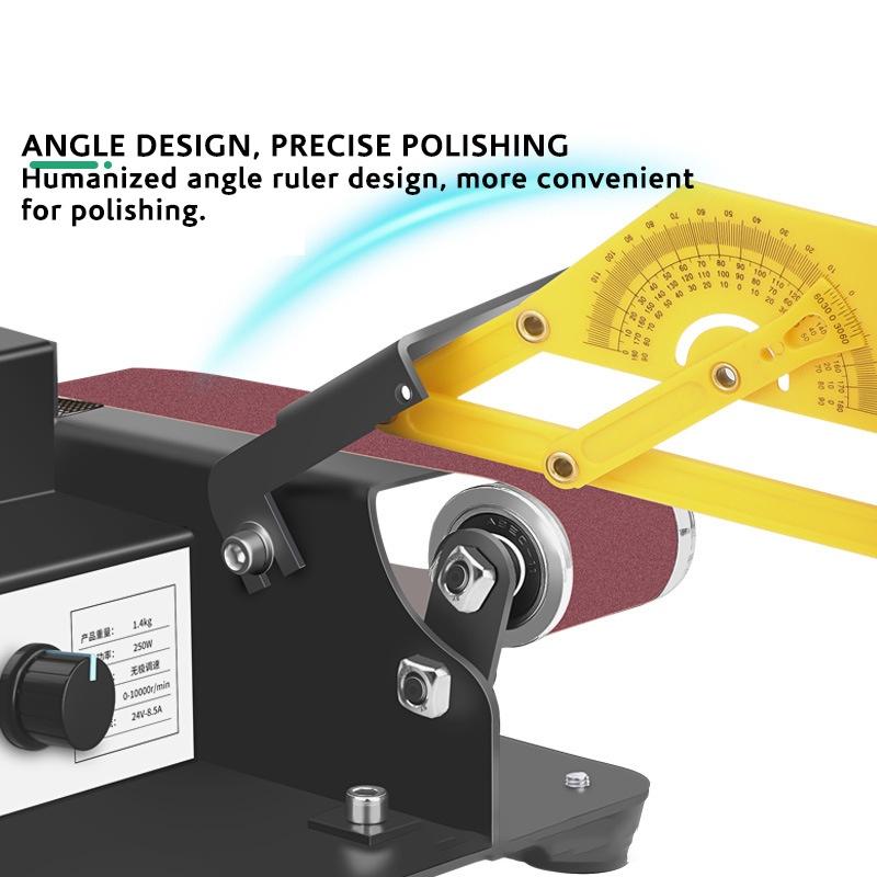 24В-8.5А 250Вт DIY Полировально-шлифовальная машина 30-240мм Многофункциональный шлифовальный станок Мини-электроленточный шлифовальный станок