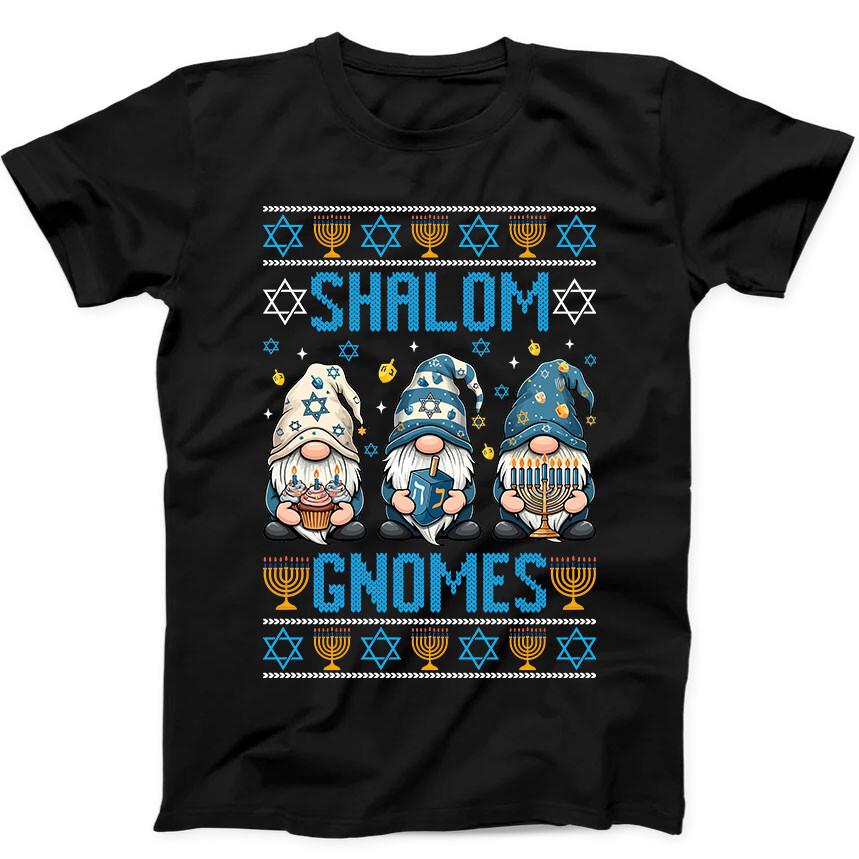 Shalom Gnomes Hanukkah Best Seller Funny Gift Black Tee T Shirt 174 Unisex T-Shirt