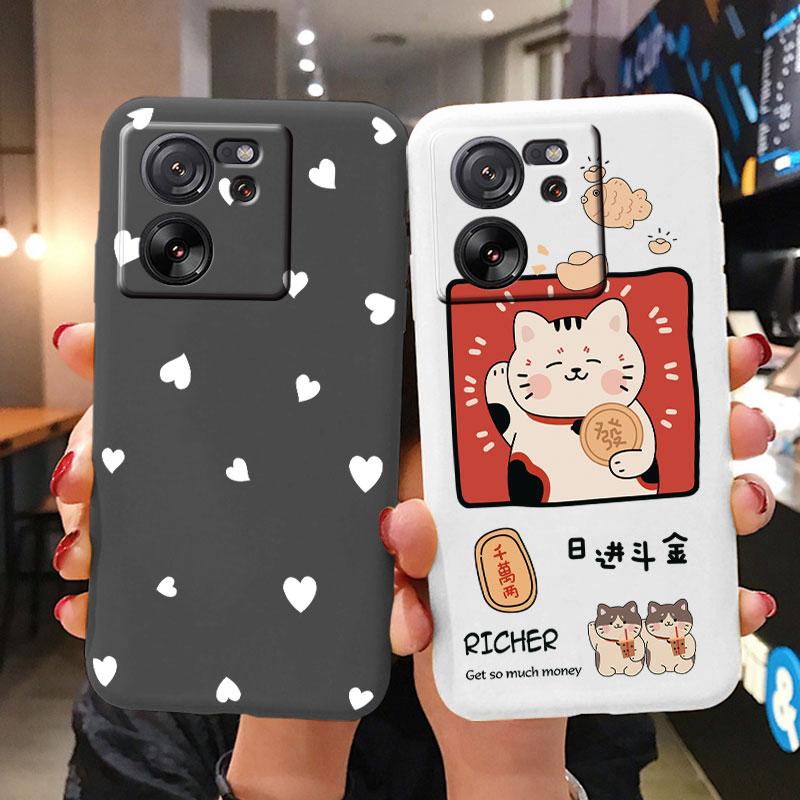 Милый Чехол-Кошка Для Xiaomi 13T Pro Силиконовый Мягкий Задний Чехол Прекрасная Мультяшная Расписная Крышка Оболочка Для Xiaomi 13T Fundas 13tpro Coque