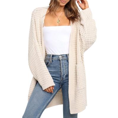 Женский кардиган свитера модный повседневный осень зима дорожный свободный чистый цвет открытый спереди