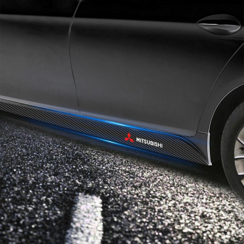 2 шт. Углеродные наклейки на пороги боковые юбки полосы для Mitsubishi Asx Lancer Outlander Pajero Ralliart Аксессуары Стайлинг автомобиля