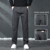2024 Новые осенне-зимние повседневные брюки из чистого хлопка высшего качества для мужчин, деловые прямые свободные модные брюки, универсальные брюки