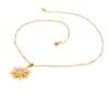 Waterproof Vintage Sun Pendant Necklace Gold Color Sun Flower Geometric Neck Chain  Women