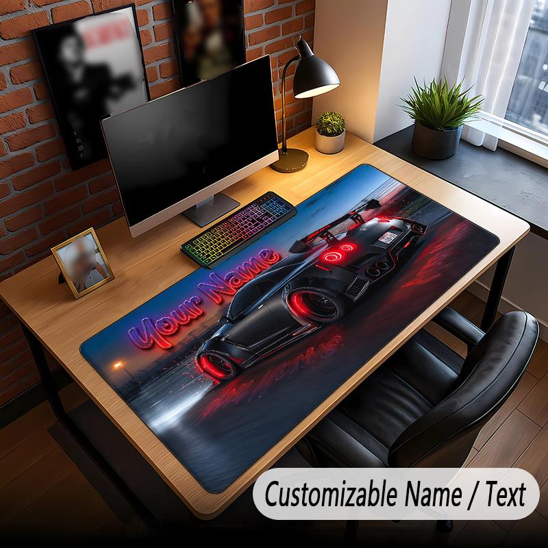 Тематический коврик для мыши «Автогонки» на заказ, персонализированный текстом с именем, индивидуальный коврик для стола для офиса, домашнего декора