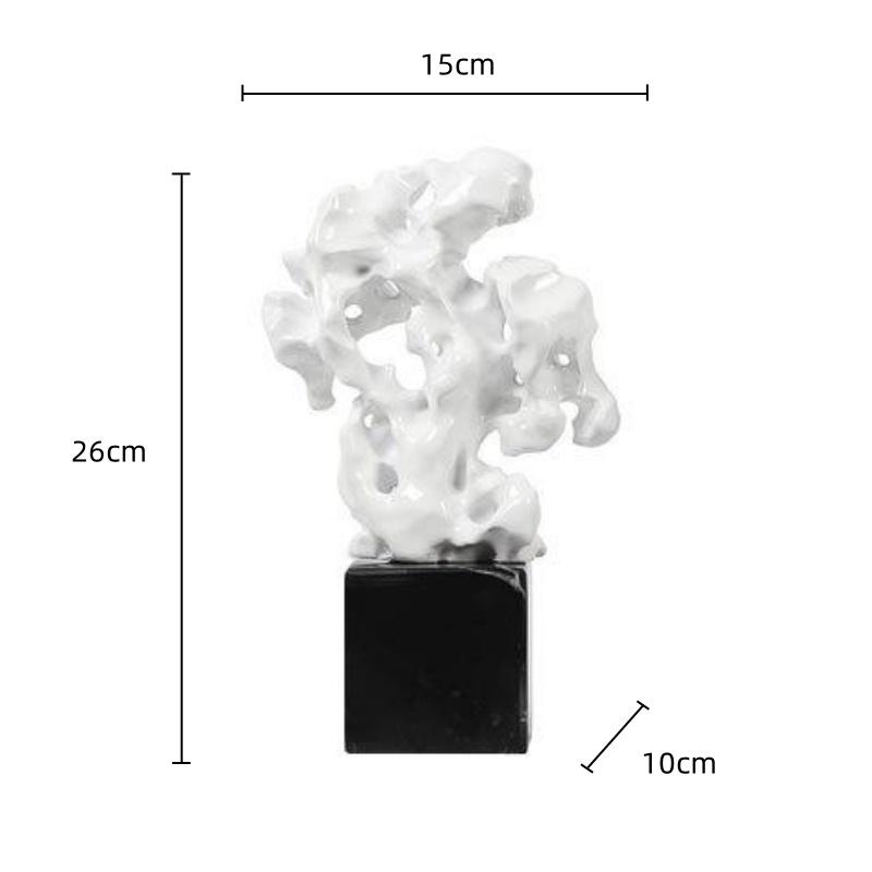 Имитация кораллового камня Неправильные полые каменные статуэтки Мраморное основание Абстрактные ремесленные украшения Аксессуары для домашнего декора
