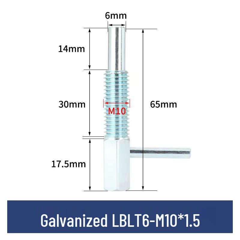 L-Shaped Knob Plunger with Coarse Thread Indexing Safety Pin - Stainless/Carbon Steel, Zinc-Plated.