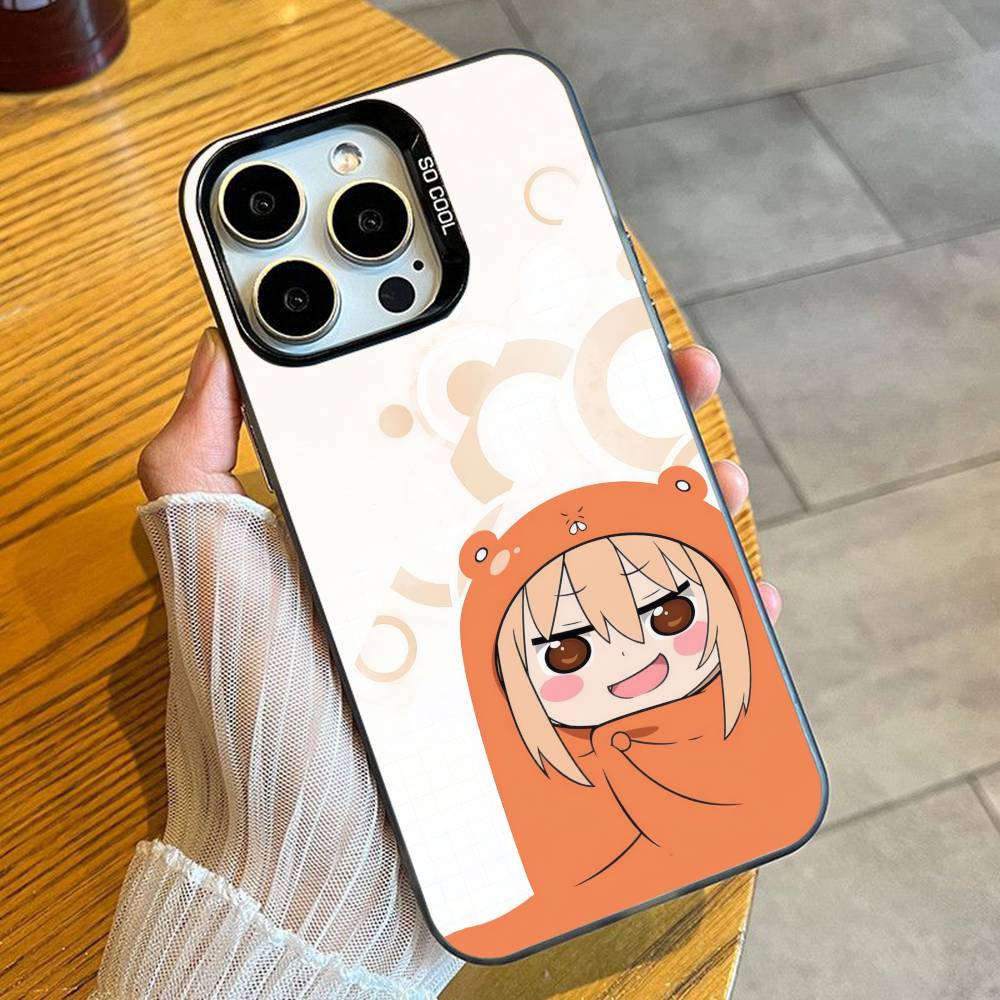 UMR Аниме U-Умару-Чан-С Чехол для телефона для iPhone 16 17 15 14 12 13 Pro Max Черный Конфетный Матовый Ударопрочный Чехол