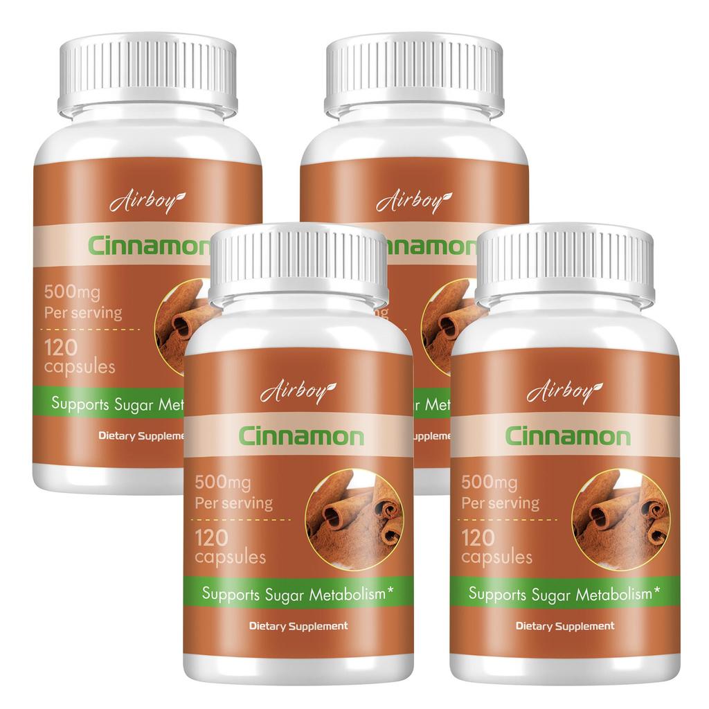 High Purity Cinnamon Capsules, 500mg Natural Cinnamon Extract, Nutritional Supplement