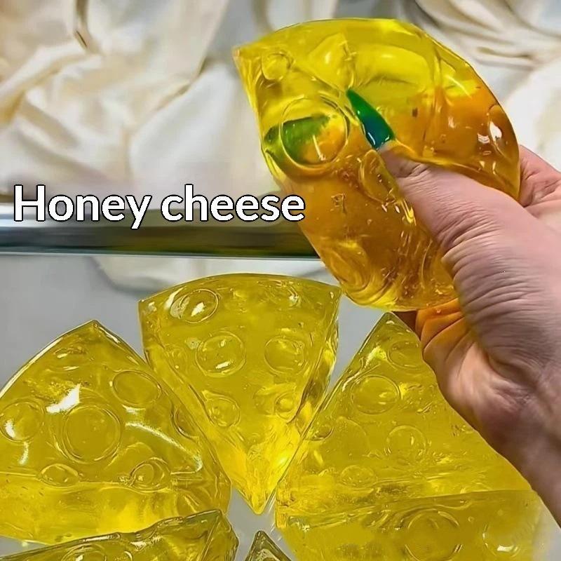 Soft Mochi Honey Cheese Squishy Fidget Toy Square Squeeze 1PC for Adults Office Desk Anxiety Relief Decor