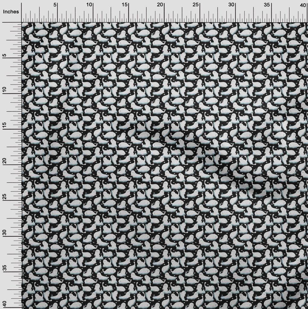 oneOone Cotton Flex Black Fabric Asian Kawaii Sewing Material Print Fabric By The Yard 40 Inch