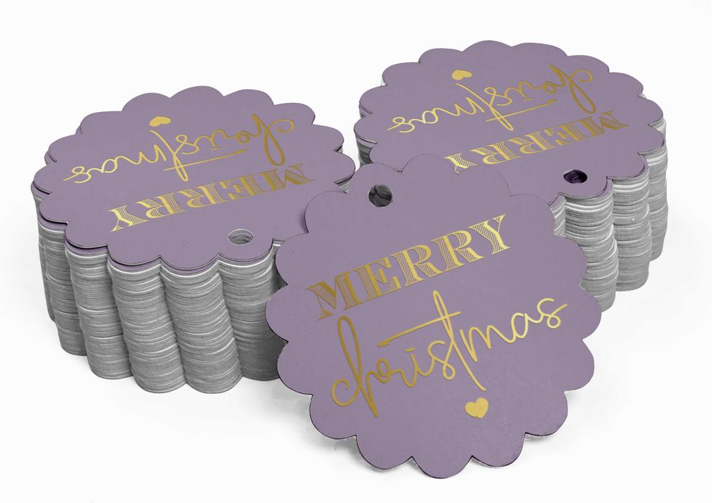 Inkdotpot Real Gold Foil Merry Christmas Tags Favor Hang Paper Tags 100