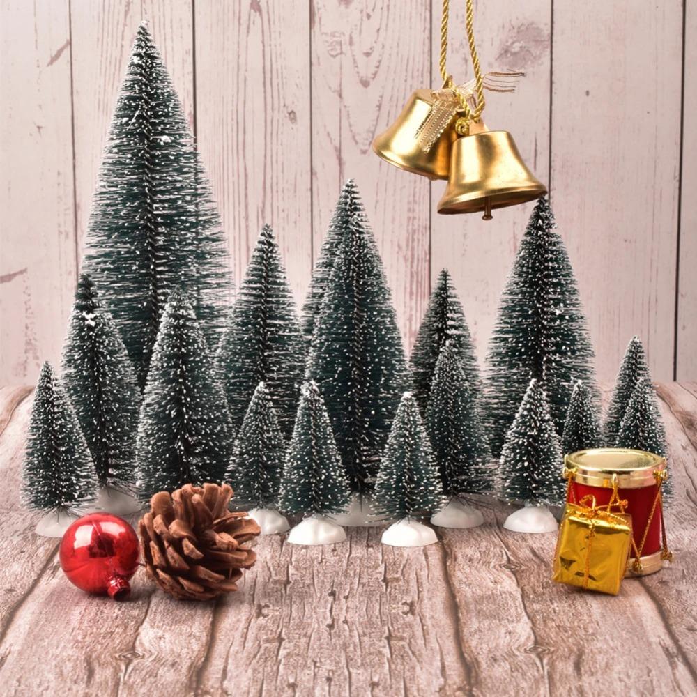 Mini Christmas Tree Sisal Silk Cedar Small Xmas Tree For Home Room Decor Gold Silver Blue Green White Mini Tree