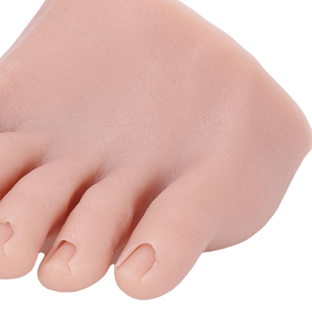 Left/Right Nail Art Training Foot Soft Silicone Fake Foot Model  For Nail Art Training