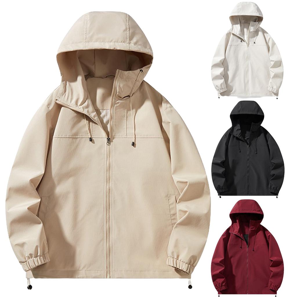 Men's Hooded Three Bar Jacket Casual Fashion Loose Outdoor Mountaineering Couple Jacket