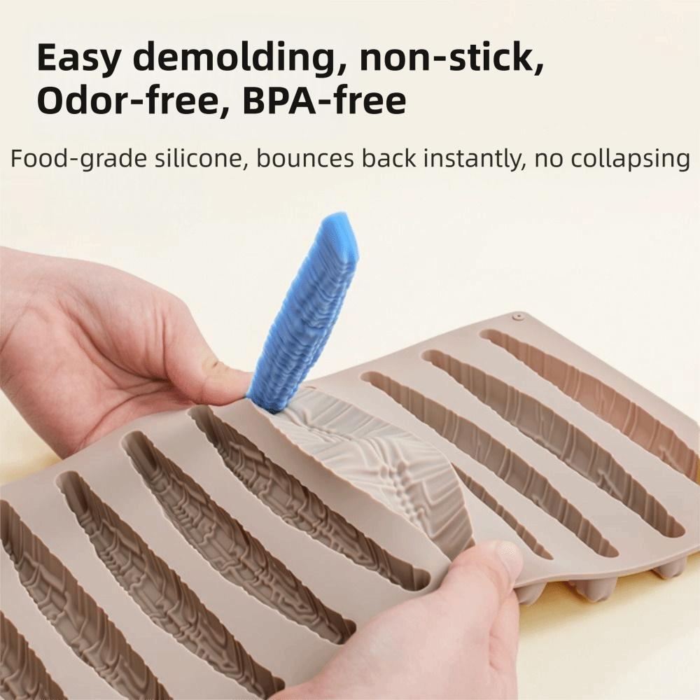 Форма для ванильных стручков на 10 ячеек, силиконовая, пищевого качества, гибкая, форма для печенья Савоярди, многоразовая, термостойкая, форма для шоколада