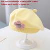 Korean Baby Beret Hat Flower Baby Knitted Hat New Artist Painter Caps  For Infant Girls