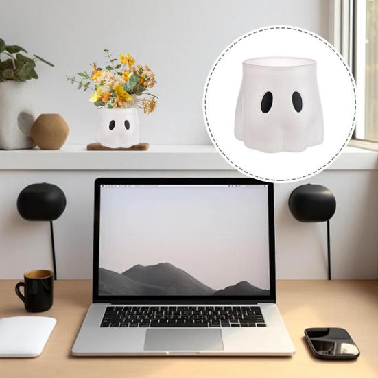 Хэллоуин Ведро Привидение Белый Призрак Конфетница Кашпо Декоративная Ваза Горшок для Цветов Привидение