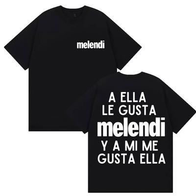 Футболка с принтом альбома Rapper Melendi AELLALE GUSTA 2025 для мужчин и женщин, повседневная модная футболка с коротким рукавом из чистого хлопка, уличная одежда