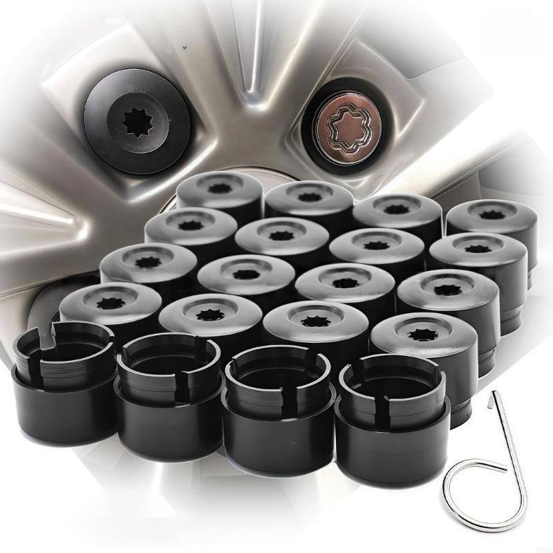 M76E Wheel Bolt Caps with Cap Puller Tool for 2003-2020 Nut Cover Auto Accessory
