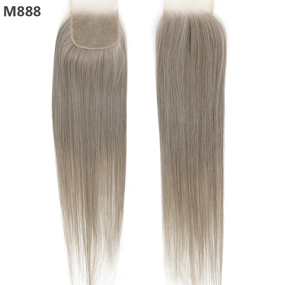 Magicae 4X4 Lace Closure Straight 22Inches Blond 27/613 Highlight Synthetic Heat Resistant Pre-Plucked Transparent Lace Hair
