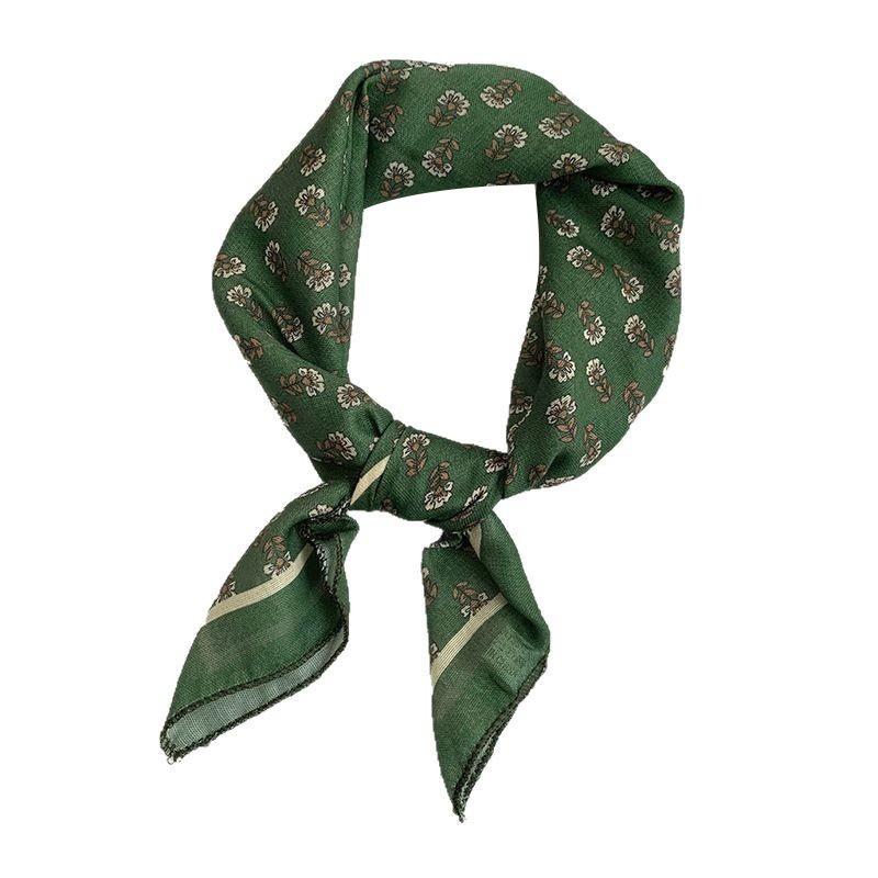 Floral Headscarf Summer Women Pastoral Summer Photo Sunscreen Headscarf Decorative Small Scarf Silk Scarf Neck Small Square Scarf