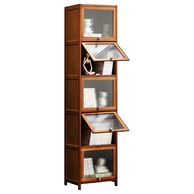 Бамбуковые двери книжный шкаф скандинавский дисплей органайзер серванты книжный шкаф минималистский хранения Etagere Rangement мебель для гостиной