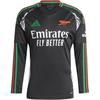 Футболка Arsenal Away с длинным рукавом, удобная, дышащая, влагоотводящая, быстросохнущая, футбольная майка унисекс, топы черного цвета IS8135