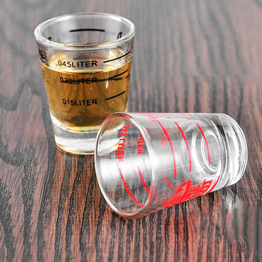 Heavy Duty Glass Cups Multi-scale Measuring Cups Heavy Glass Shot Glass Measuring Cups with Scale for Kitchen Bar for Baking