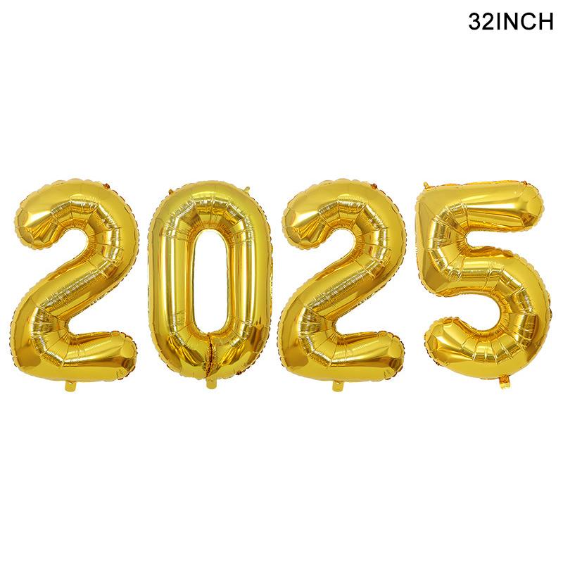 2025 Фольгированные шары с короной и цифрами С Новым годом Украшение для вечеринки Фотобудка Реквизит Товары Рождественский домашний декор Навидад 2024