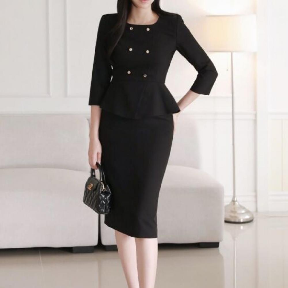 Стиль Латте Женский S 2-Piece Suit dreSS Круглый Вырез Пеплум H-силуэт 77 Доступно