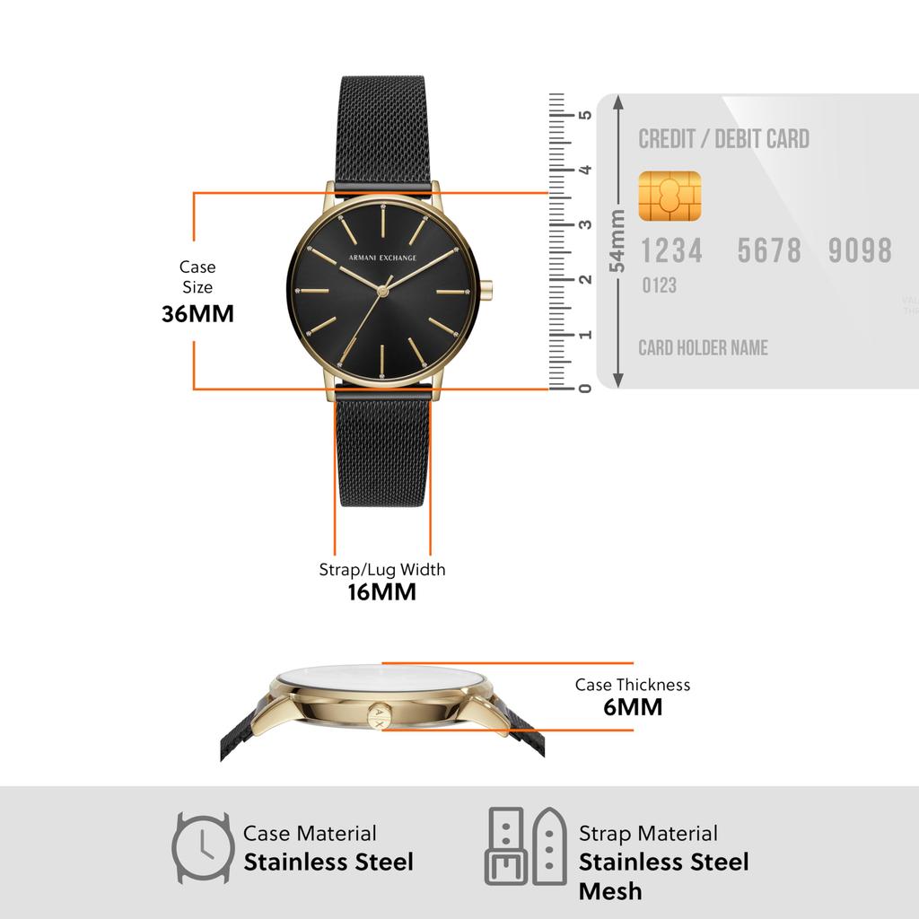 Часы Armani AX5548 черные [AX Exchange] женские