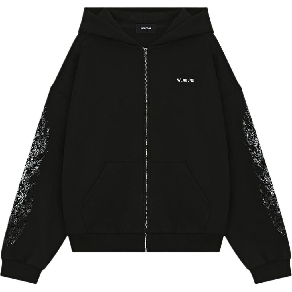 We11done Logo Full Zip Hoodie Unisex hoodies WD-TJ2-26-842-U-BK