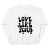 Толстовка из 100% хлопка с надписью «Любовь как Иисус», женские пуловеры с длинными рукавами, религиозные, христианские, вдохновляющие, с цитатами