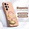 Чехол с цветочным узором для Samsung S26 Edge S25 FE S24 Plus S23 S22 Ultra A15 A16 A17 A35 A36 A37 A54 A55 A56 A57 5G Магнитный Гибридный Матовый Чехол