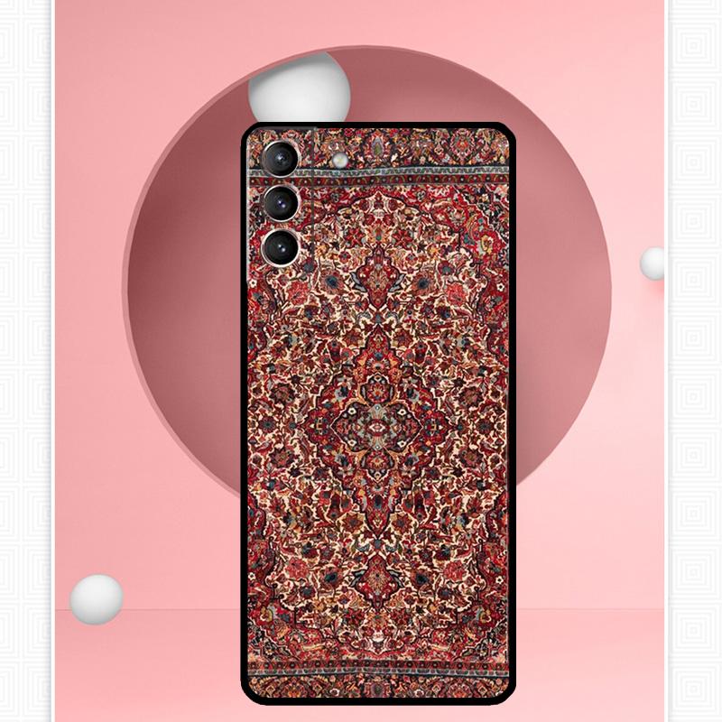 Persian Carpet Floral Pattern Cover For Samsung Galaxy S23 S24 Ultra S8 S9 S10 S22 Plus Note 10 20 Ultra S20 S21 FE Case