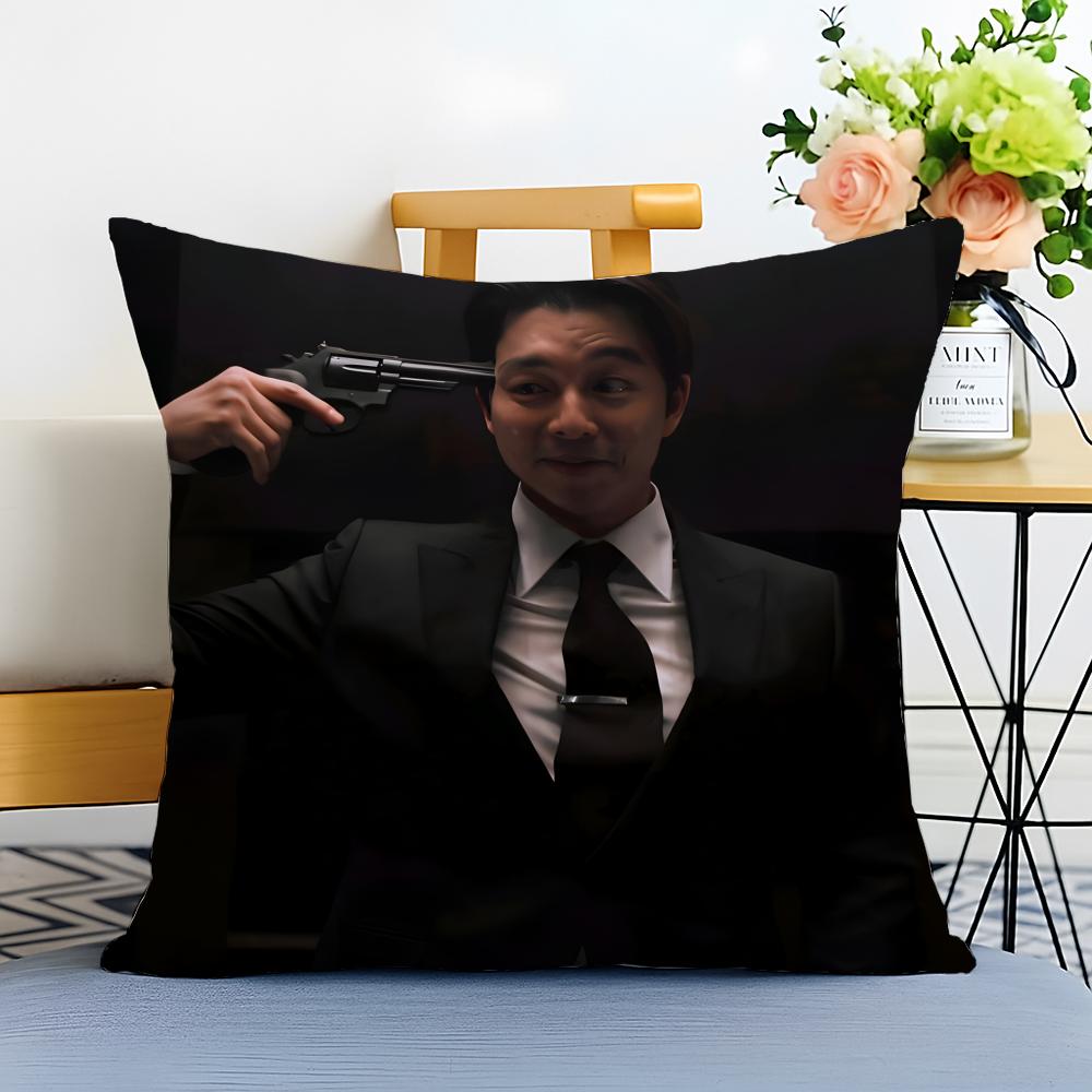 GGong Yoo Cushion Cover Washable Linen Pillowcase Soft for Sofa Bed Cozy Home Room Decor