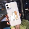 Забавный Мультяшный Кот Чехол для Телефона iPhone 15 11 12 Pro Max 13 XR XS X 8 7 SE 14Plus Милый Рисунок Животного Прозрачный Мягкий ТПУ Чехол-Оболочка