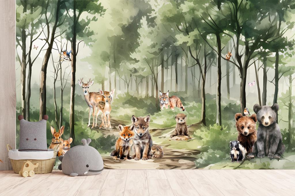 Children's photo wallpaper forest and its inhabitants M141 200x135