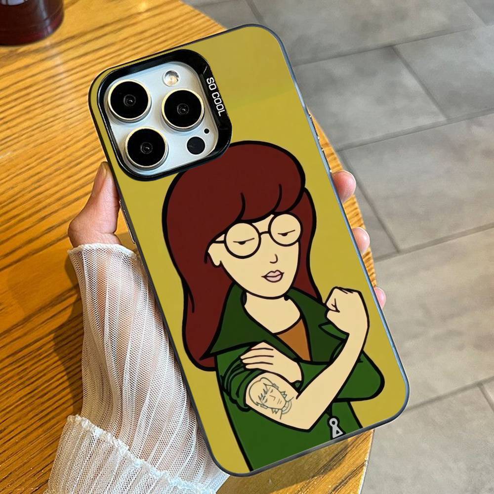 D-Диарея Мультяшный D-DariaS Чехол для телефона Для iPhone 16 17 15 14 12 13 Pro Max Черный Конфетный Матовый Ударопрочный Чехол